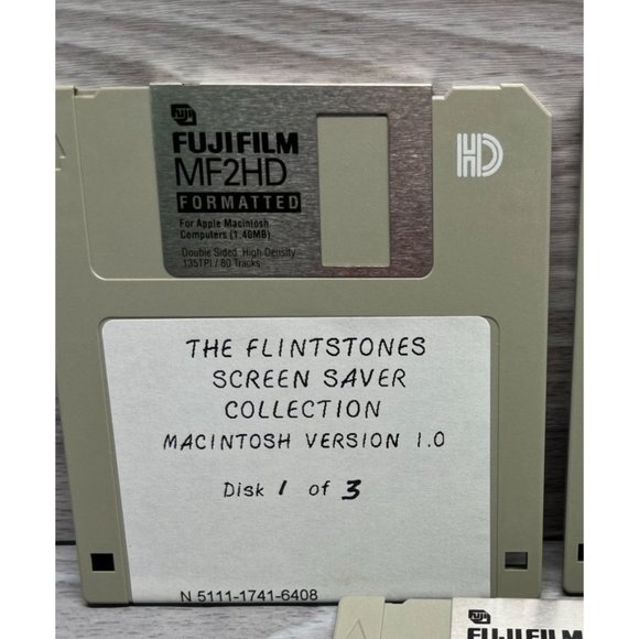 The Flintstones Screen Saver Collection for Mac Floppy Disks Version 1 Vintage - Picture 2 of 3